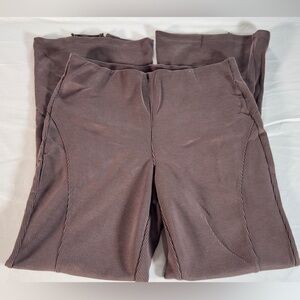 FLX Brown stretch Pants with bell zipper leg.  Size Large